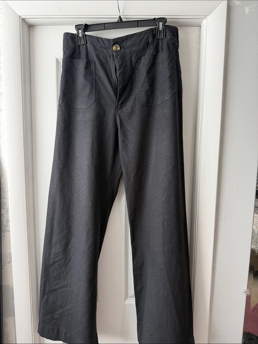 Maeve Black Wide-Leg Trousers - size 30